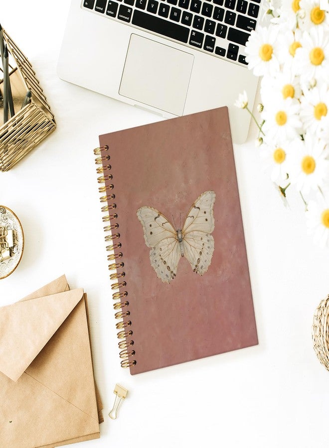 Wheatwin Butterfly Pink Notebook Journal, Vintage Pink Cute Butterfly Journal for Women, Preppy Gifts for Teen Girls, 5.5x8.3 Inch - Image 2